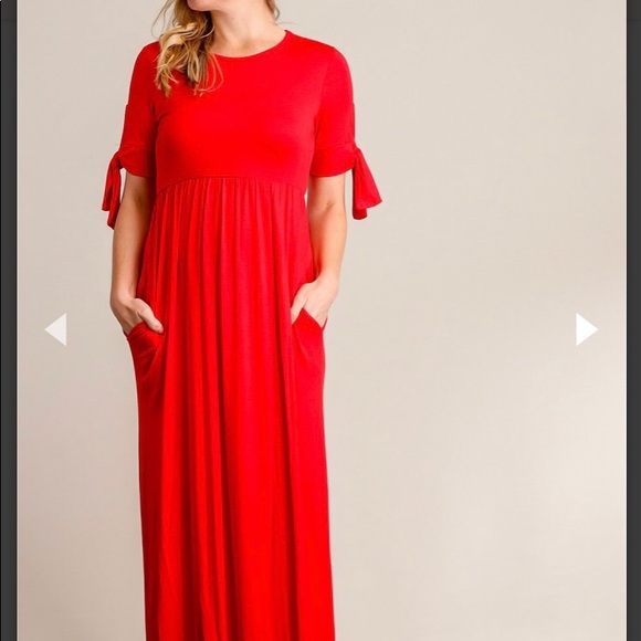 SALE ❤️🥰 Red Three Quarter Sleeve Maxi Dress😍🥰 - Picture 2 of 4